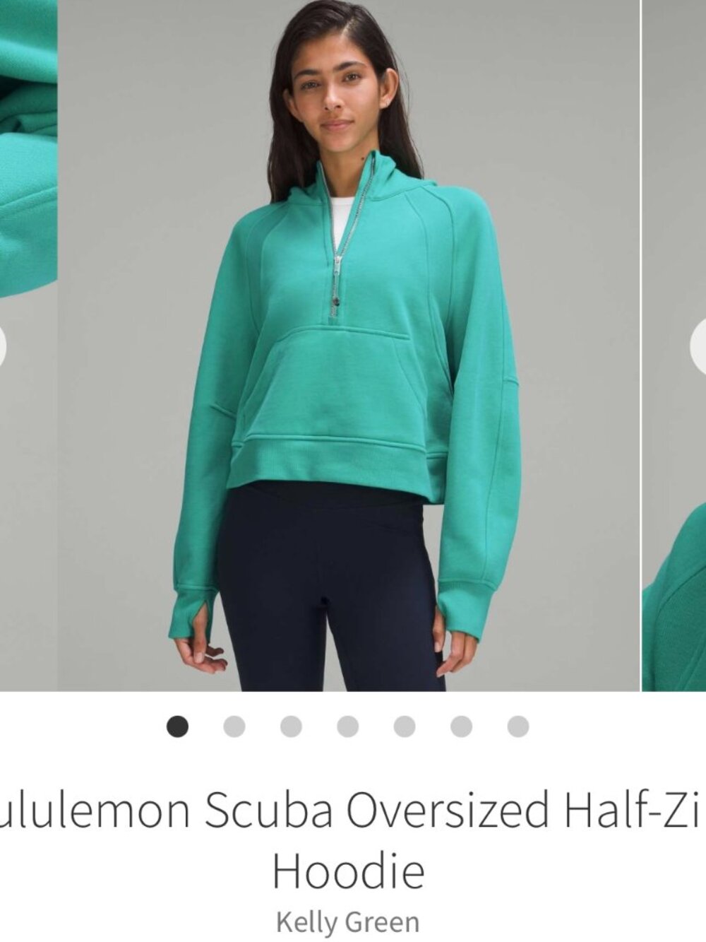 Lululemon Scuba Oversized Half-Zip Hoodie Size XS/S Kelly Green Soft $138 - Picture 3 of 6